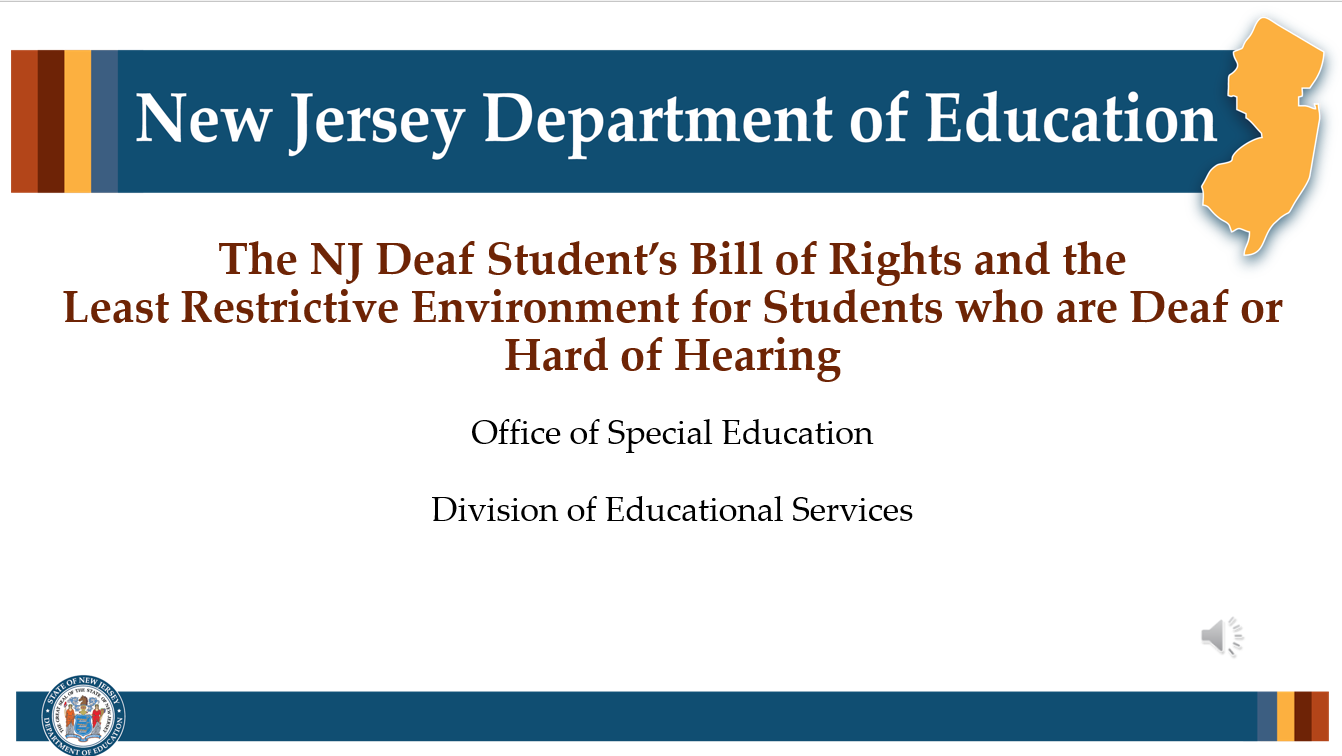 Powerpoint cover page slide with the title of the presentation and an indication that this was developed by the Office of Special Education